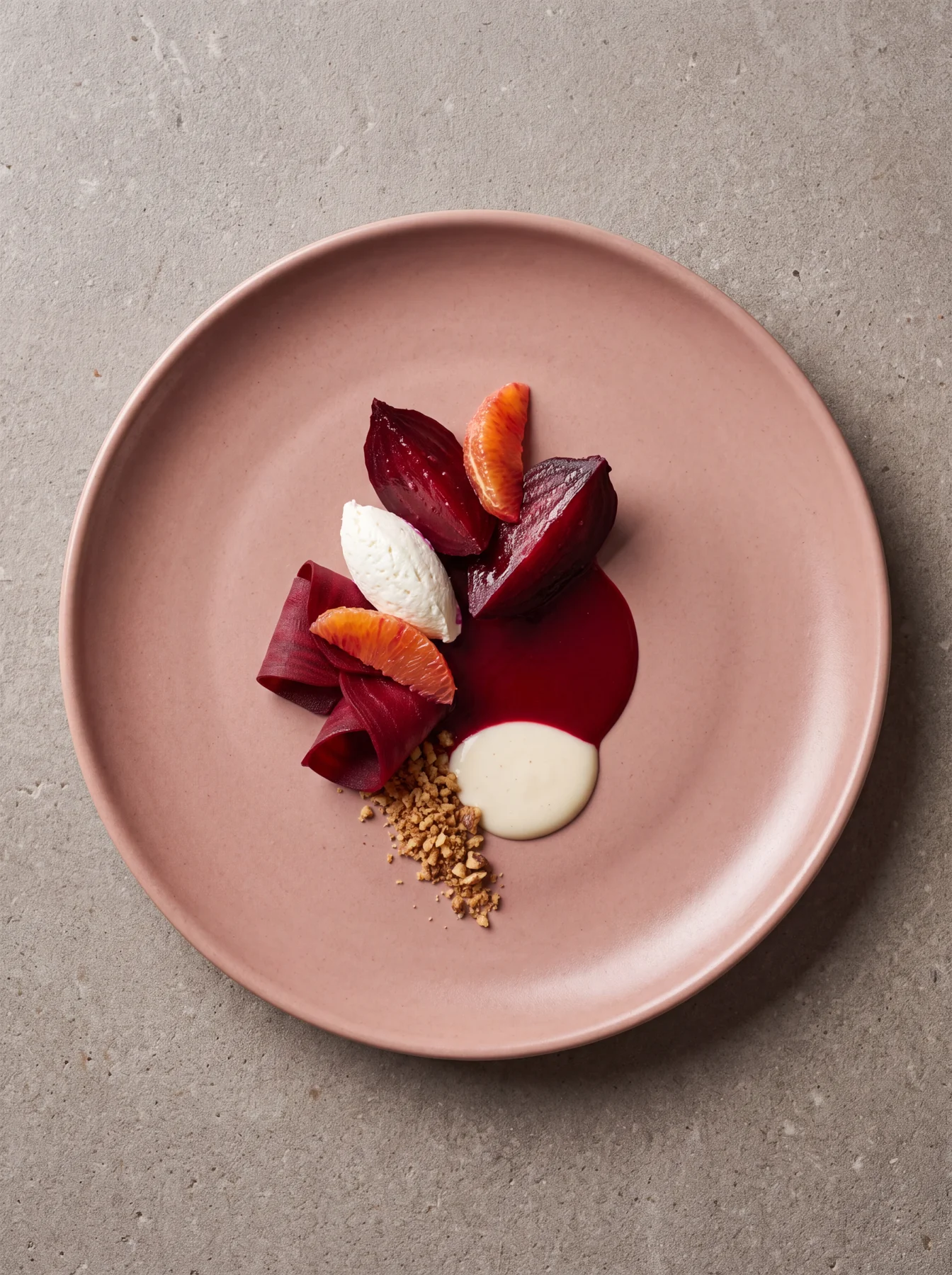 Beet course plated dish