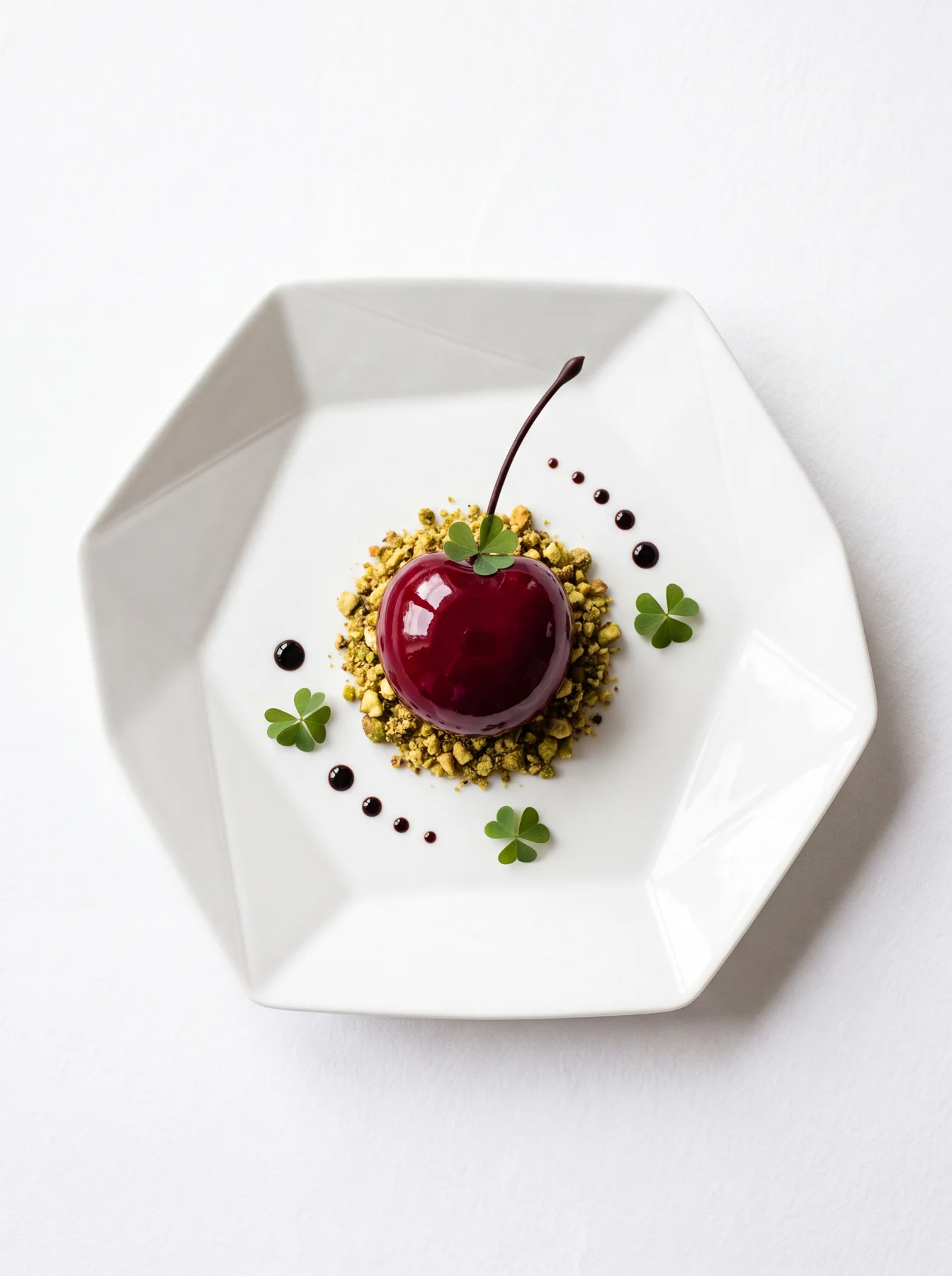 Foie gras cherry plated dish