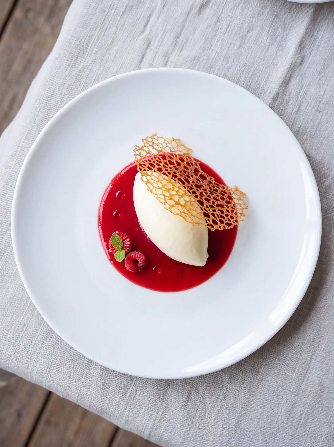 White chocolate fine-dining presentation