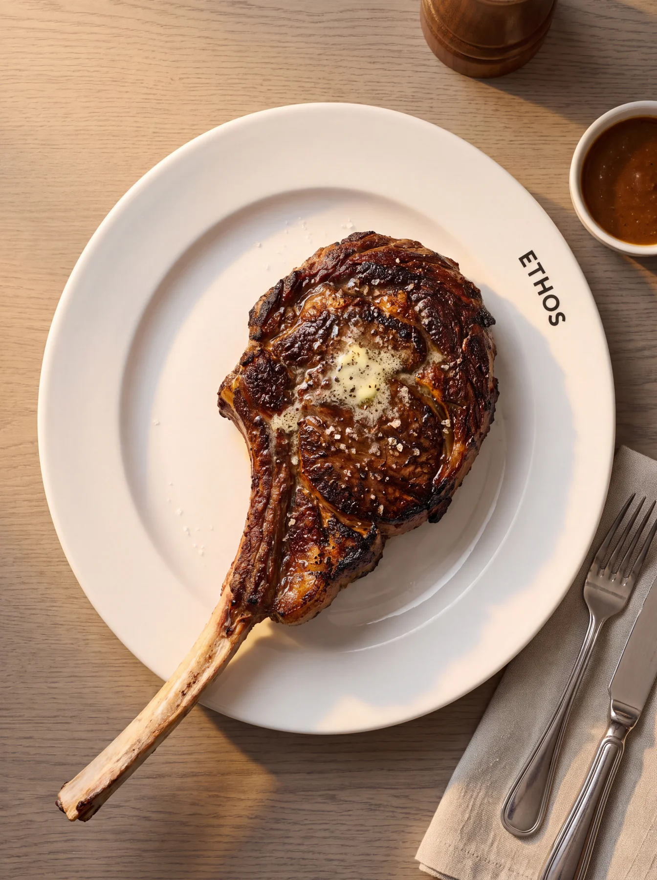 Tomahawk fine-dining presentation